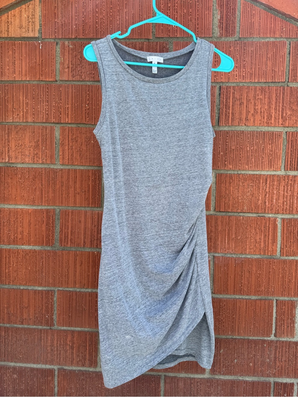 Leith Asymmetrical Sleeveless Sheath Dress in Heather Gray